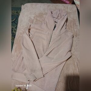 Girls Pink Glitter Zipup Hoodie